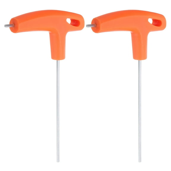 Uxcell 2pcs T-Handle Hex Key Wrench 2.5mm Metric CR-V T-Key Inner Hexagon Wrenches Spanner Repair Tool, Orange
