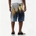 thumbnail image 6 of Men Block Gradient Print Corduroy Cargo Shorts Drawstring Elastic Waist Multi Pockets Knee Length Casual Shorts For Summer Outdoor Hiking Camping Vacation, 6 of 6