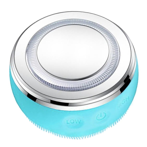 Masajeador facial de 600 mAh, limpiador, máquina de vibración, absorción, 4 LED, firme azul