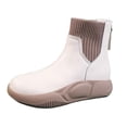 thumbnail image 1 of Botas de nieve de invierno para mujer, botines de felpa suave, antideslizantes, cómodos, color nude beis 38 Yuyangstore botas de nieve, 1 of 8