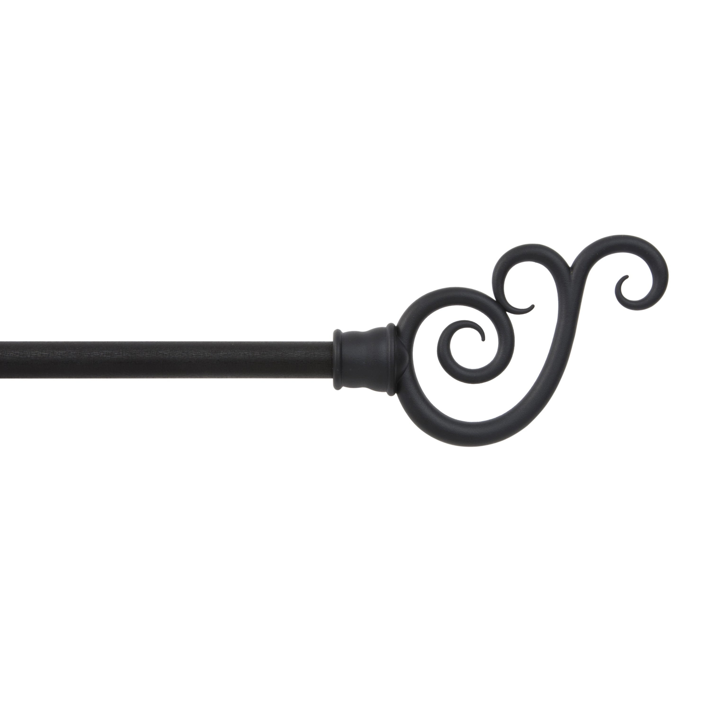 Two Sizes Details about   1 Inch Curtain Rod Single Window Rod 36-144" Lantern Texture Finials 