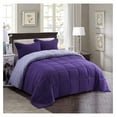 thumbnail image 2 of KeLiang 3 Pieces Purple Oversized Reversible Comforter Set King, Modern Breathable Box Stitched Duvet Insert with 2 Shams, Soft Fluffy All Season Comforter Set with Corner Tabs for Bedroom, Microfiber, 2 of 8