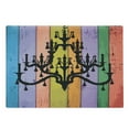 thumbnail image 1 of Vintage Cutting Board, Silhouette of an Old Victorian Chandelier on Colorful Rustic Wooden Planks Image, Decorative Tempered Glass Cutting and Serving Board, in 3 Sizes, by Ambesonne, 1 of 2