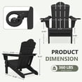 thumbnail image 2 of LOYALICE Folding Adirondack Chair with Dual Cup Holders, All-Weather HDPE Outdoor Patio Chair for Backyard, Poolside, Garden, Fire Pit, Black, 2 of 11