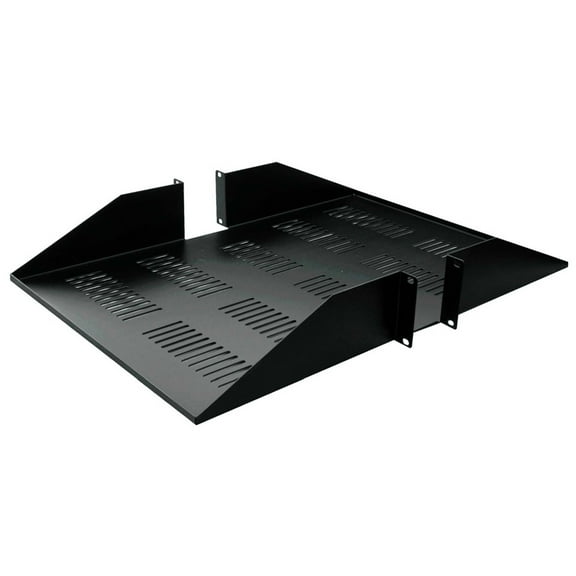 Double-Sided Vented Shelf, 2U, 19" x 25"D, Black