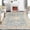 Blue, variant on Senfot 5 x 7 Boho Floral Vintage Area Rug, Distressed Washable Carpet, Foldable Anti-Slip Stain-Resistant Floor Cover for Living Room, Bedroom Brick Red