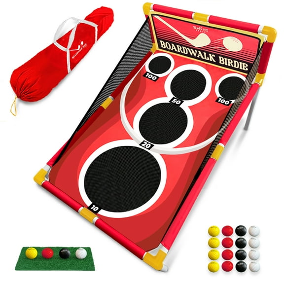 SWOOC Games - Boardwalk Birdie™ | Arcade Style Golf Game w/ Easy Setup & 10  Games Included | Golf Chipping Game | Golf Games for Adults Indoor & Outdoor | Backyard Golf Game | Golf Cornhole Game