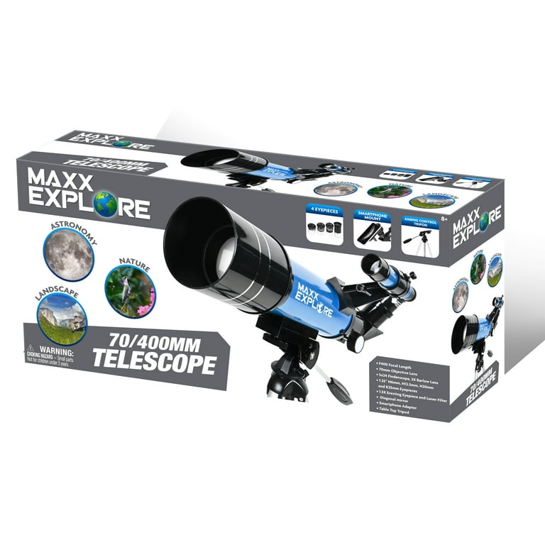 Maxx Explore 70/400mm Telescope for Kids with Tripod, Smartphone