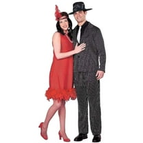 Womens 1920's Flapper Halloween Costume Headpiece, Necklace & Dress Small