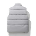 thumbnail image 4 of hopeusnice Men's Winter Warm Stand Collar Sleeveless Zipper Pockets Solid Color Down Vest ffer Waistcoat Coats Gray M, 4 of 5