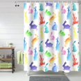 thumbnail image 2 of Easter Shower Curtain Easter Bunny Shower Curtains for Bathroom Decor Watercolor Rabbit Silhouette Bath Curtains Sets for Spring Easter Bathroom Decor Fabric Waterproof Small Stall 36" X 72", 2 of 6