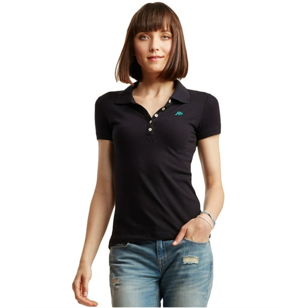 Polo Aeropostale A87 para mujer, negro, pequeño Aeropostale Polo