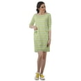 thumbnail image 3 of Moomaya Robes Mini Femmes Coton Slub Robes d'Été Manches 3/4 Robe Droite, 3 of 4