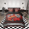 thumbnail image 3 of Manfei Speed Sport Bed in a Bag Full size, Racing Car Bed Set, Teenager Boys Girls Reversible Bedding Full Size, Super Cozy Bedroom Decorative, 7pcs, 3 of 8