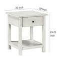 thumbnail image 5 of Ayne Side End Table, 1 Drawer, Distressed White Wood, Square 20 Inch, 5 of 5