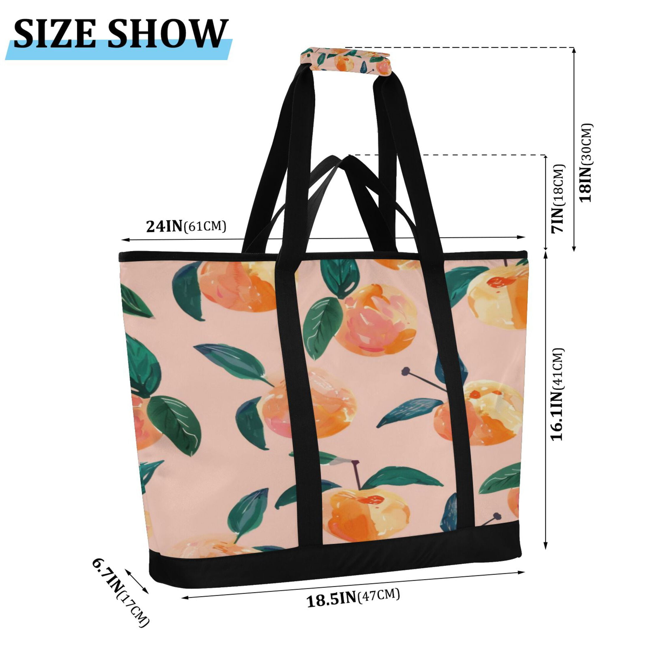 Large Hand-held Ice Pack Picnic Bag Insulation and Refrigeration Suitable for Shopping Picnics and Camping Pink Peach