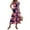 Floral-1, variant on Midi Dresses for Women Casual Short Sleeve Long V Neck Button Down Tiered Dress with Pockets