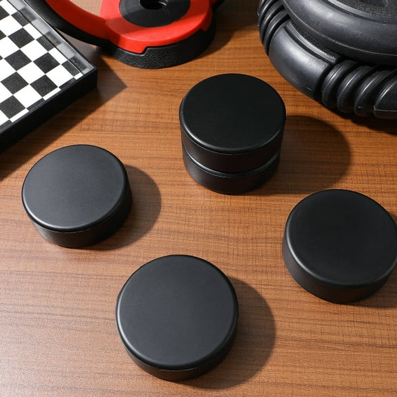 HEANUJJ 24Pcs Black Foam Ice Hockey Pucks Quiet Safe Indoor Playing Equipment
