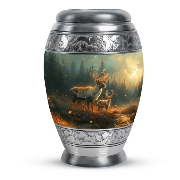 KARYLIZ Deer Urn - Large Urn For Human Ashes - Cremation Urns For Ashes For Women - Ash Holders For Human Ashes - Urns For Human Ashes Adult Man - Funeral Urns For Adult Ashes Women (Size 10inch)