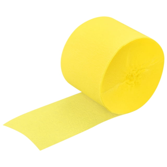 Decoración de Papel Crepé Uxcell, 82ft de Largo, 1.77 Pulgadas de Ancho, Amarillo