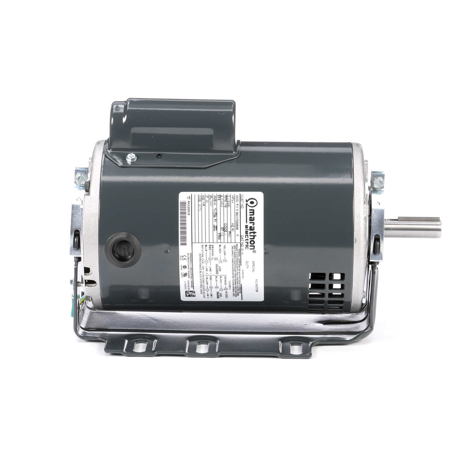 Marathon D143 Electric Motor 1/3 HP 1725 Rpm 1PH 115 Volt 48 Frame 048S17D2086