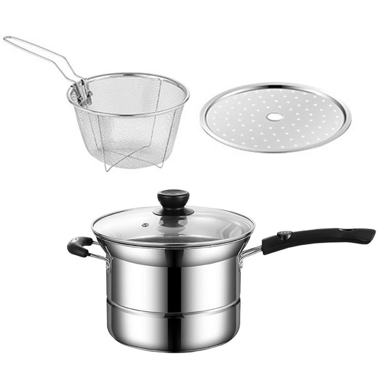 Saucepan, Soup Pot Kitchenware with Glass Lid Handle Multipurpose Milk Pot Cooker Cooking Pot for Backpacking Indoor Outdoor Party Pasta Home Long