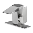 thumbnail image 1 of Waterfall LED Bathroom Faucet, Matte Black For Lavatory Vanity Basin Single Hole Single Handle Modern Vanity Mixer Tap ,Easy to Install, 1 of 7
