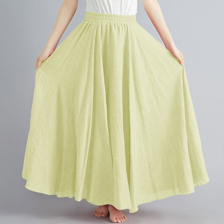 Summer maxi linen skirt with drawstring waist 4370 Summer maxi linen skirt with drawstring waist 4370