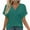 Green, variant on Womens Short Sleeve T shirts Loose Casual Summer V Neck Tops Solid Color Blouse Green M