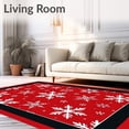thumbnail image 2 of ODIKA 6'x9' Machine Washable Non-Slip Area Rug, Snowy Wonderland Decorative Nordic Celebration Entrance High Traffic Rug with Pad, Red, 651617, 2 of 8