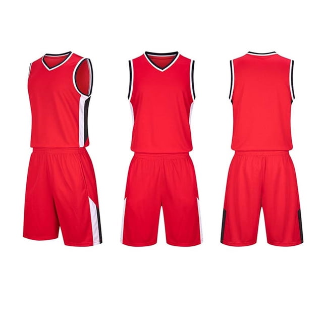 RKSTN Soccer Maillot Enfants Sans Manches Col Rond Chandail de Soccer avec Shorts Ensemble d'Uniforme d'Entraînement 2 Pcs Ensemble de Maillot de Soccer (Rouge, 3TP) Unisexe