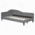 thumbnail image 3 of Gray Twin Size L-Shaped Semi-Enclosed Daybed Featuring Solid Wood Legs, 3 of 14