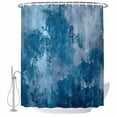 thumbnail image 2 of Vintage Blue Waterproof Fabric Shower Curtain,Oil Painting Modern Abstract Art Waterproof Fabric Shower Curtain for Bathroom Curtains Bathtubs Hotel Shower Curtains with 12 Hooks Extra Long 72x96, 2 of 8
