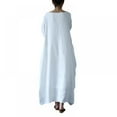 thumbnail image 2 of Robe Longue Col Demi-Manche Grande Robe Décontractée Élégante Femmes Robes Amples, 2 of 9