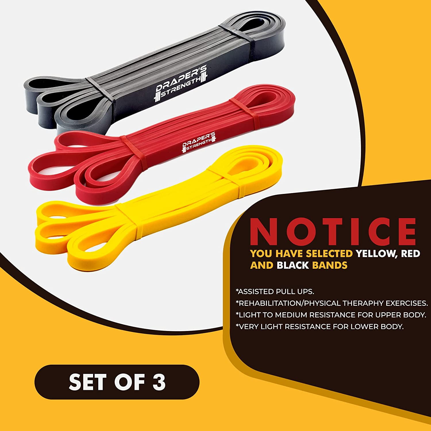JJEAN-Heavy Duty Resistance Stretch Loop Bands for Powerlifting Workout Exercise and Assisted Pull Ups