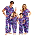 thumbnail image 6 of Halloween Pajamas, Family Matching Pajamas, Halloween Pajamas for Family, Halloween Family Pajamas Purple Galaxy Ghost Pumpkin Print Short Sleeve Pants Set for Holiday Celebration, Women M, 6 of 7