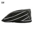 thumbnail image 1 of Strip Grid Print Unisex Beret Hat Chef Catering Cook Baker Waiter Skull Cap, 1 of 5