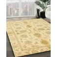 thumbnail image 3 of Ahgly Company Machine Washable Indoor Square Abstract Brown Gold Area Rugs, 5' Square, 3 of 7