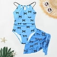 thumbnail image 2 of MEZZALL Summer Elegant Swimsuit For Girls Cute Ruffled Bathing Suit With Bowknot Beach Pool Wear Tropical With Bowknot Print One-Pieces Monokini Beachwear, 2 of 4