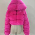 thumbnail image 1 of Abrigos y chaquetas de piel sintética recortados peludos de alta calidad para mujer, abrigo superior esponjoso con capucha, chaqueta de piel de invierno, abrigo femenino, 1 of 4