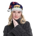 thumbnail image 5 of Cauagu Happy Mardi Gras for Adult Christmas Hat,1-Pack Xmas Holiday Hat Santa Hat for Women & Men Festive Headwear Accessories Fit for Christmas/New Year/Party, 5 of 6