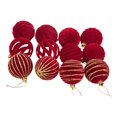 thumbnail image 3 of 12 bolas rojas de 6 cm para de , decoración navideña, material flocado versátil para exhibiciones en centros comerciales y coronas., 3 of 8