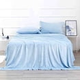 thumbnail image 2 of Juego de Sabanas Polar Invernales Suaves y Cálidas para las noches frías Matrimonial Baby Blue Kyuden Home., 2 of 6