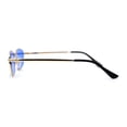 thumbnail image 3 of Mens Retro Vintage Style Narrow Trianglular Metal Rim Sunglasses Gold Blue, 3 of 4