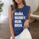 thumbnail image 2 of Camiseta sin mangas con estampado de letras para mujer: camiseta informal de verano con diseño moderno, versátil con vaqueros, fácil de cuidar, 2 of 4