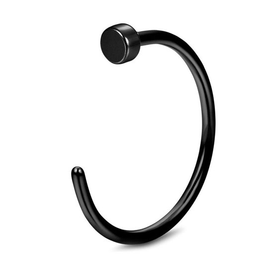 Nose Hoop Ring Pack of 3 Black, Surgical Steel and