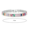 thumbnail image 6 of opvise Women Bracelet Colorful Cubic Zirconia Jewelry Rectangular Rhinestones Bracelet Birthday Gift, 6 of 8