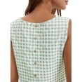 thumbnail image 6 of DARING DIVA Women's Gingham Summer Crop Tank Tops Button Back Sleeveless Shirts M Green, 6 of 7