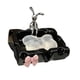 thumbnail image 5 of Jabonera de porcelana con figura de conejo y decoración de drenaje. Bandeja moderna. Negro, 5 of 9