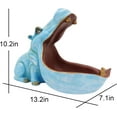 thumbnail image 2 of Hippo Statue Home Resin Hippopotamus Figurine fun candy dish,Key bowl,big mouth Sculpture Table Art Decoration Sundries Container Storage Box(Dark Blue), 2 of 13